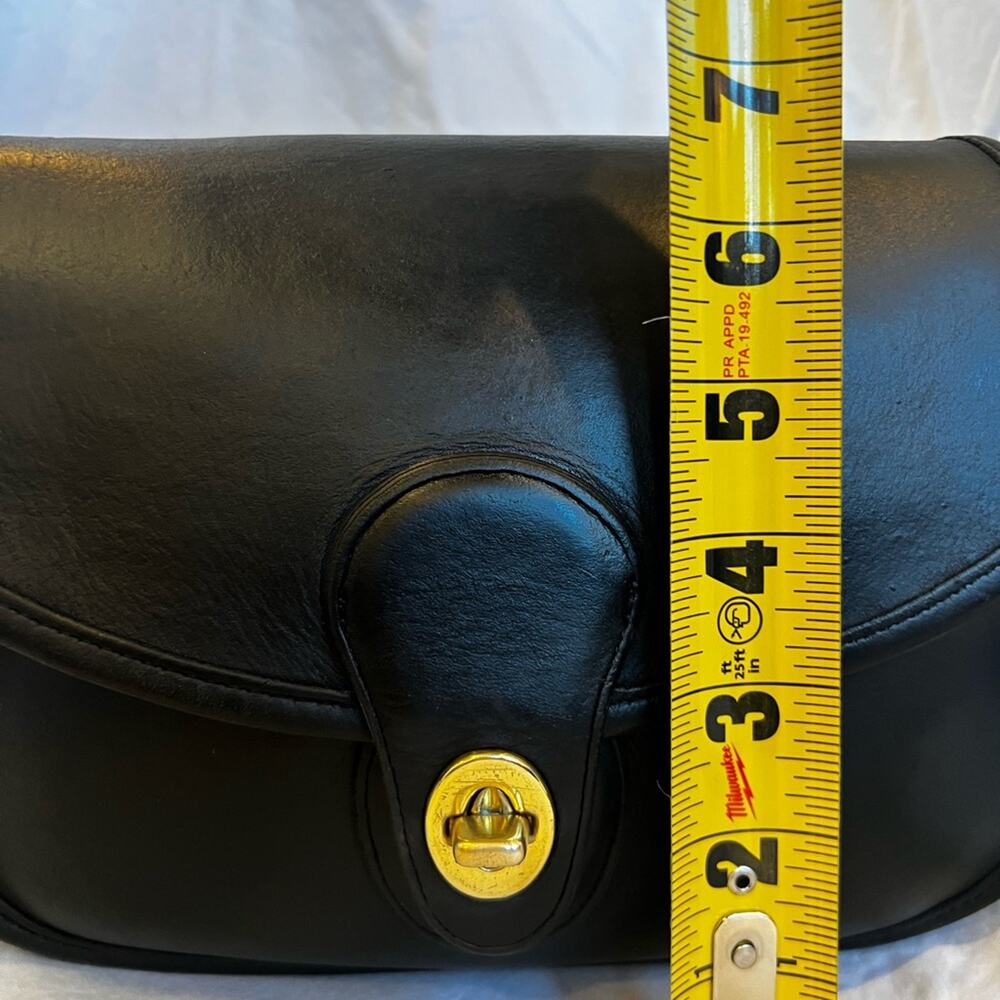 Vintage Coach Prairie Black Leather Crossbody Bag 9954 with Brass Hardware - Picture 7 of 14